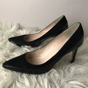 L.K. Bennett Black Patent Leather suede pumps 39